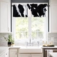 thumbnail image 4 of Cow Fur Valance Curtain White Black Cowhide Animal Skin Print Rod Pocket Valance Window Treatments 1 Panel Short Curtains for Kitchen Farmhouse Living Room Bathroom Bedroom 54 x 18 in, 4 of 6