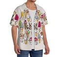 thumbnail image 4 of KLL Ice Cream Print Men's Shirt Short Sleeve Button Down Summer Cuba Beach Shirts- XX-Large, 4 of 7