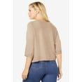 thumbnail image 2 of Woman Within Plus Size Rib Trim Cardigan Shrug Sweater, 2 of 6