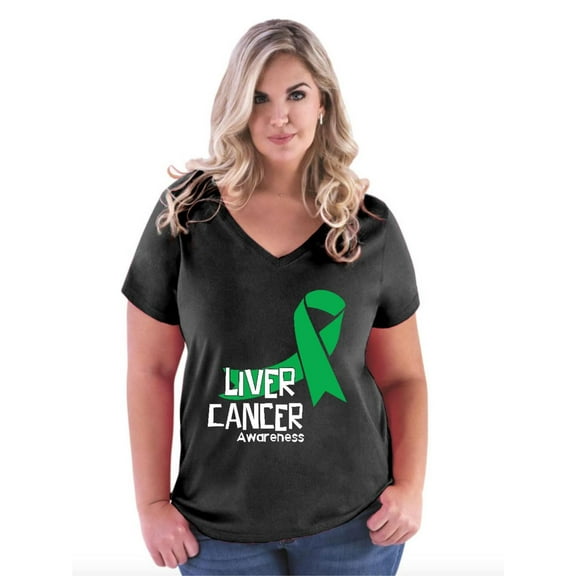 Normal is Boring - Women's Plus Size V-neck T-Shirt, up to Size 28 - Liver Cancer