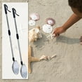 thumbnail image 5 of Tutuviw 2 Pcs 5.5 In Extendable Shell Scooper Shark Tooth Sifter Beach Scoop Shovels and Shark Tooth Sifter Tools Adjustable Metal Sand Scoop Long Handle Shell Scooper for Adults, 5 of 7