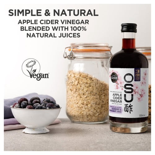 OSU Apple Cider Vinegar Blueberry & Pomegranate 500ml, British Import (Pack of 2)