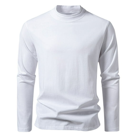 KyCheLot Crewneck Fall Tshirts for Men Soft Comfy Long Sleeve Slim Thermal Basic Undershirts