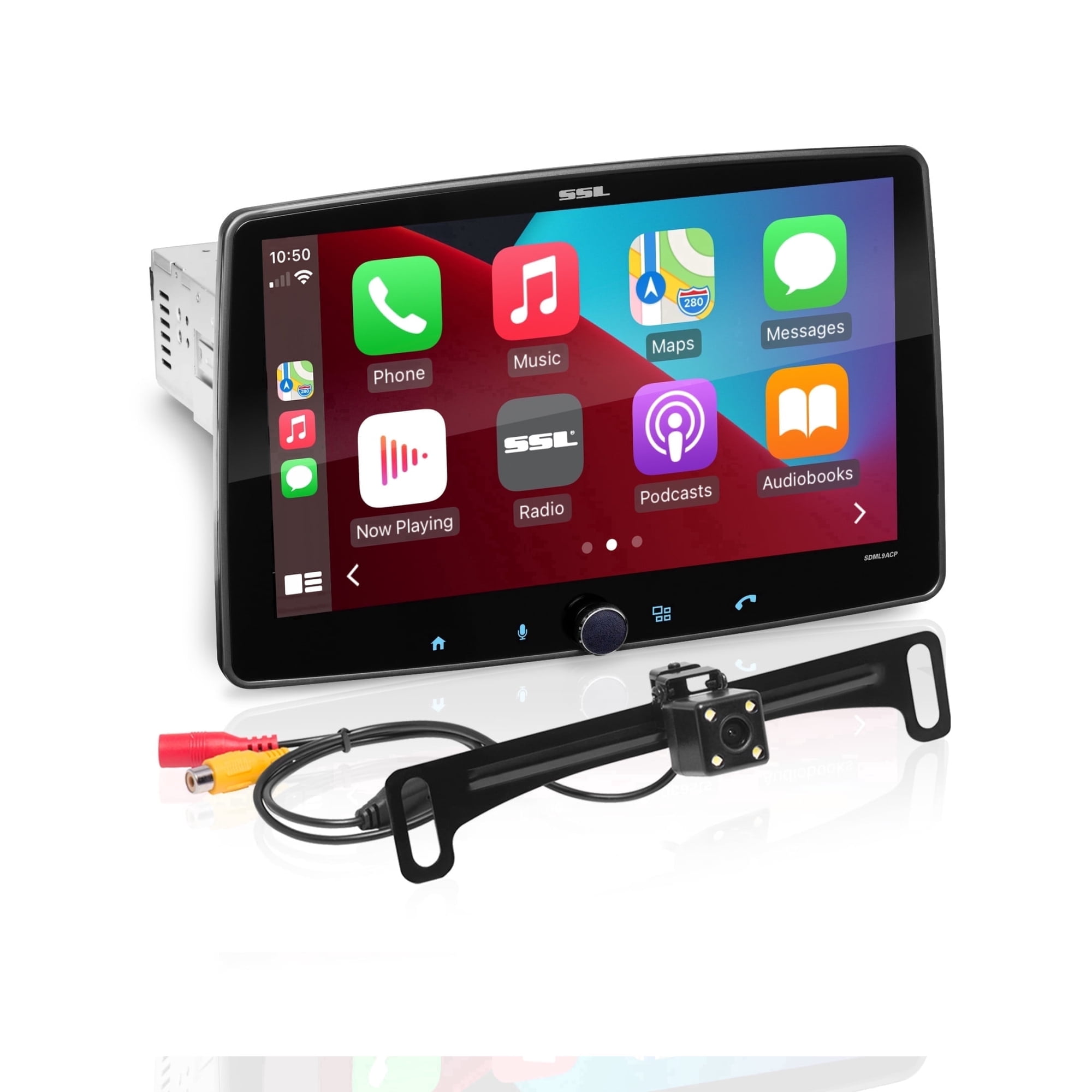 Sound Storm Laboratories SDML9ACPR Car Audio Stereo, 9 Inch Touchscreen Single DIN Radio, Apple CarPlay, Android Auto, Bluetooth, Backup Camera Input