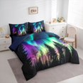 thumbnail image 3 of Homewish Abstract Aurora Bedding Comforter Set 7-Piece for Teens Boys Girls,Jungle Woodland King Bedding Sets,Gradient Ombre Ultra Soft Bed Sheets,Breathable Home Decor,Reversible, 3 of 8