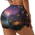 thumbnail image 1 of Balery Magical Bees Twilight River Pantalones cortos de entrenamiento estampados para mujer, sin costuras, ajustados, para gimnasio, yoga, correr, deportes, ejercicio activo, fitness.-X-Large, 1 of 8