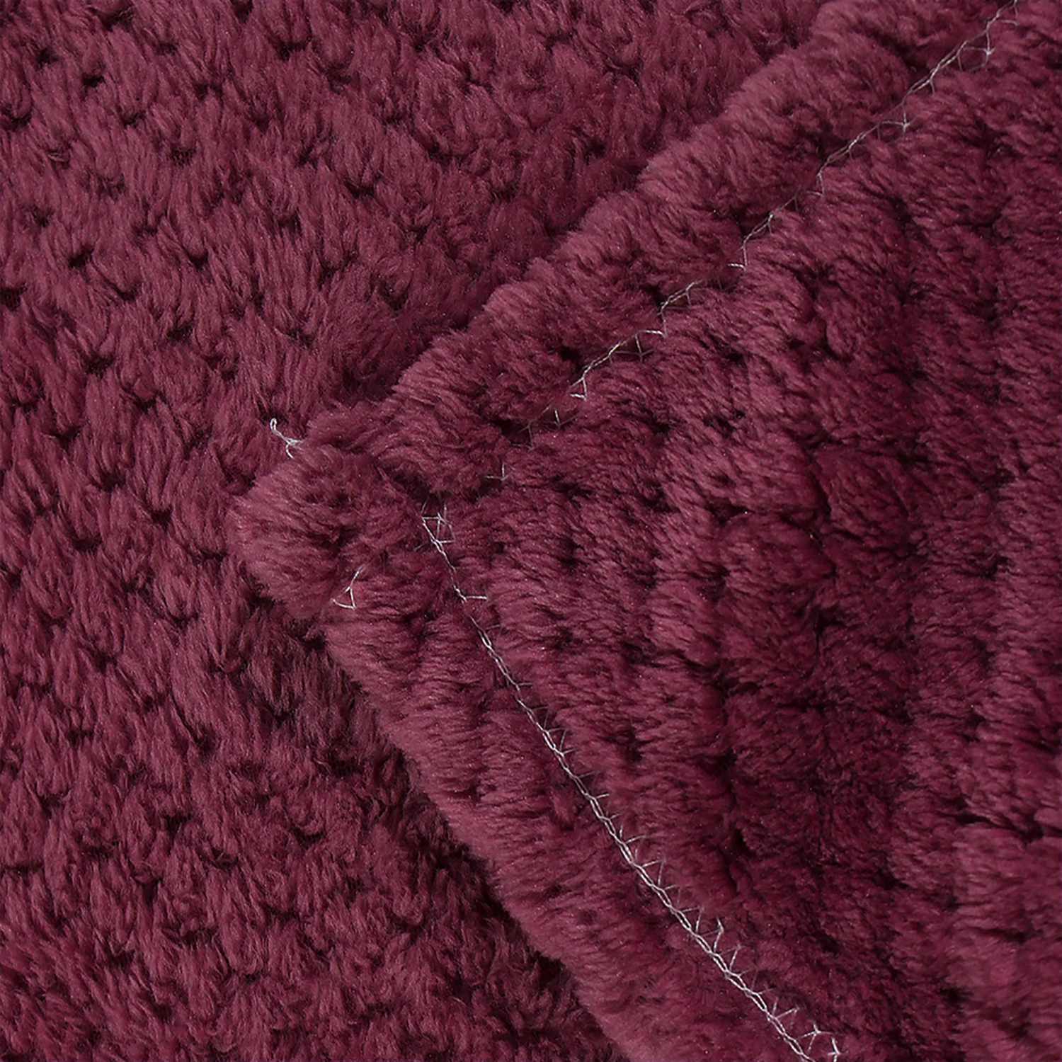 PiccoCasa Soft Microfiber Plush Flannel Blanket Luxury Bed Blanket, Burgundy Twin (60"x78")
