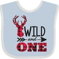thumbnail image 3 of Inktastic Plaid Deer Wild and 1 with Arrow Boys or Girls Baby Bib, 3 of 4