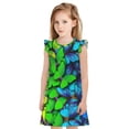 thumbnail image 1 of Fotbe Multicolored Butterflies Vestido de Dormir para Niñas de 3 a 10 Años, Mangas Cortas, Estilo Princesa, Pijama Camisón con Mangas Voladas-Medium, 1 of 6