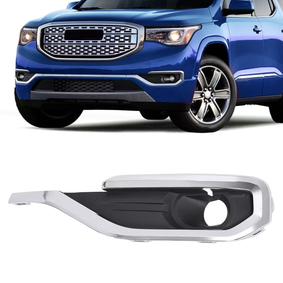 Kojem Left Fog Light Bezel for 2017-2019 GMC Acadia Denali Replacement for GM1038209 84547769 Front Bumper Driving Fog Lamps Cover Trim Driver Side