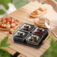 thumbnail image 4 of Braonee Divided Serving Tray with Lid,Removable Divided Platter Snack Box,Food Storage Charcuterie Containers with 4 Compartments for Christmas Party,Veggies,Snack, Fruit,Nuts,Candy,Black, 4 of 6