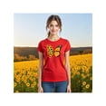 thumbnail image 1 of Blusa con Estampado de Mariposa y Girasoles – Diseño Único y Significativo Color Rojo Talla Mediana Marca Emil SaEs, 1 of 4