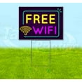 thumbnail image 1 of Neon Brick Free Wifi V1 (18" x 24") Yard Sign, Includes Metal Step Stake, 1 of 6