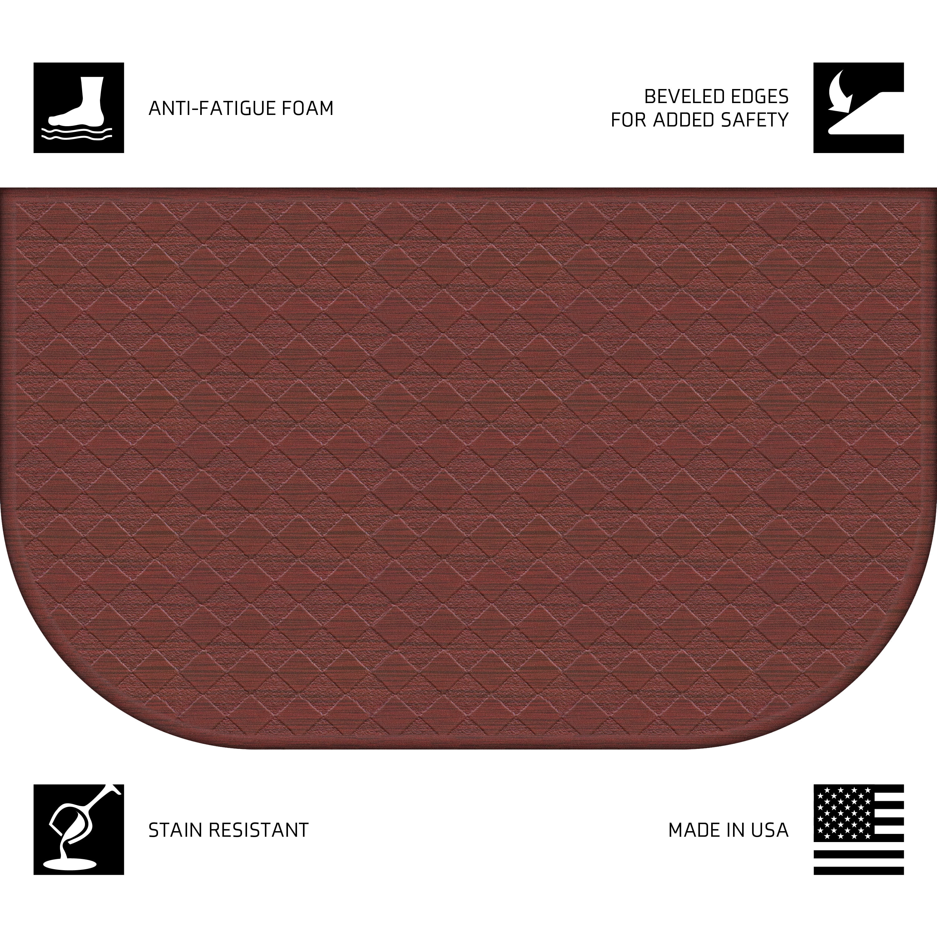 Mainstays Comfort Mate D Anti-fatigue Kitchen Mat, Burgundy, 1.5' x 2.5'