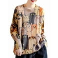 thumbnail image 1 of Female Christmas Sweater Graphic Printed Oversized Pullover Sweaters Casual Loose Knit Pullovers Color L, 1 of 7