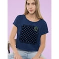 thumbnail image 3 of Stay Happy Checkered Graphic Tee Crop Tee Women's, 3 of 4