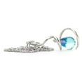 thumbnail image 5 of Galaxy Gold 14K Solid White Gold 18" Snake Necklace with 2.28 CT Natural Diamonds and a Dangling Briolette Blue Topaz Drop, 14"-24" Sizes, December Birthstone, Symbol of Calm, 5 of 5