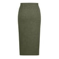 thumbnail image 5 of Womens Skirt Plus Size Solid Color Elastic Waist Tie Midi Skirt Casual Skirt Army Green XL, 5 of 6