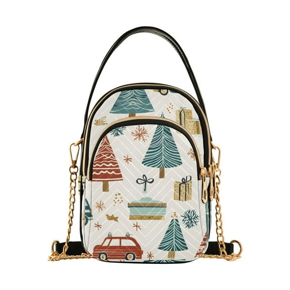 joogoo Women Christmas Trees Gift Chain Crossbody Bags Shoulder Handbag Phone Purse