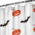 thumbnail image 3 of White Halloween Pumpkins and Bats Shower Curtain 72"x72" ,Bathroom Decorative Shower Curtains Set with 12 Hooks,Modern Waterproof Washable Shower Curtain, 3 of 6