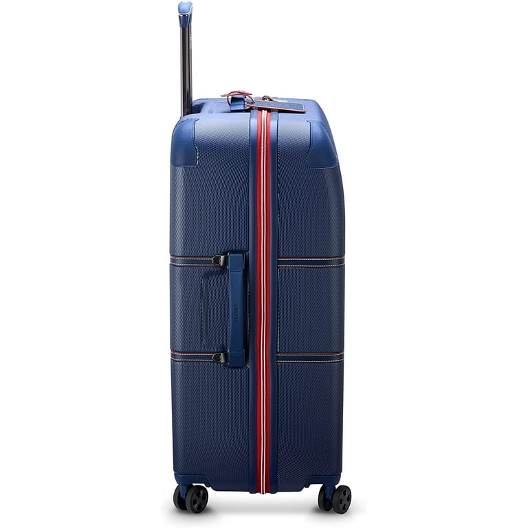 DELSEY Paris Chatelet Hardside Luggage with Spinner Wheels Navy Checked Large 28 Inch No Brake Checked Large 28 Inch No Brake Navy Walmart