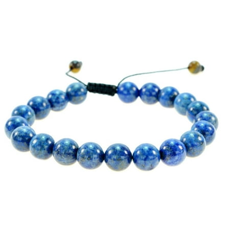 Lapis Lazuli Wrap Bracelet - Fashion Jewery men Women Beautiful Lapis Lazuli Round Gemstone Macrame Style adjustable Bracelet