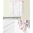 thumbnail image 5 of Pink Striped Balloon Curtains for Bedroom/Front Door/Bathroom, Modern Farmhouse Pink White Stripes Tie Up Curtains 63 Inch Length Light Filtering Kitchen Curtains Shades for Windows 46"x63", 5 of 5