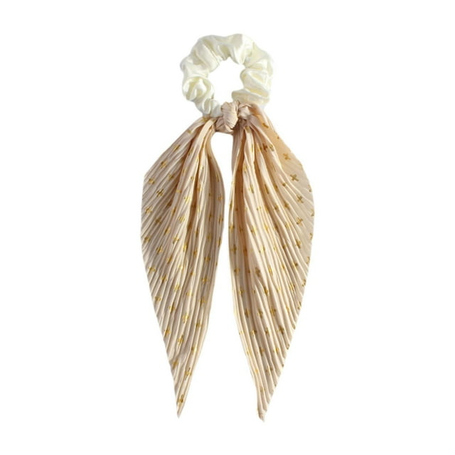 Coleteros ligeros con lazo para el pelo para damas, mujeres y niñas, ideales para regalar en fiestas navideñas. Beige Amarillo