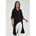 thumbnail image 2 of Maxi blusa asimétrica Roman Fashion /Juvenil, 1060 (Negro) negro G Roman Fashion BL-ST-1060-NEGRO, 2 of 6