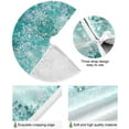 thumbnail image 2 of 35.4" Lovely Christmas Tree Skirt, Small Mini Tree Skirt Ornament with Christmas Santa Claus Elk Moon House for Party Holiday Home Christmas Decorations (Teal Snowflakes), 2 of 12