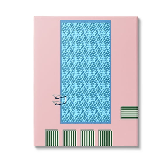 Stupell Industries Abstract Summer Pool Nature Painting Gallery Wrapped Canvas Art Print Wall Art, 36 x 48