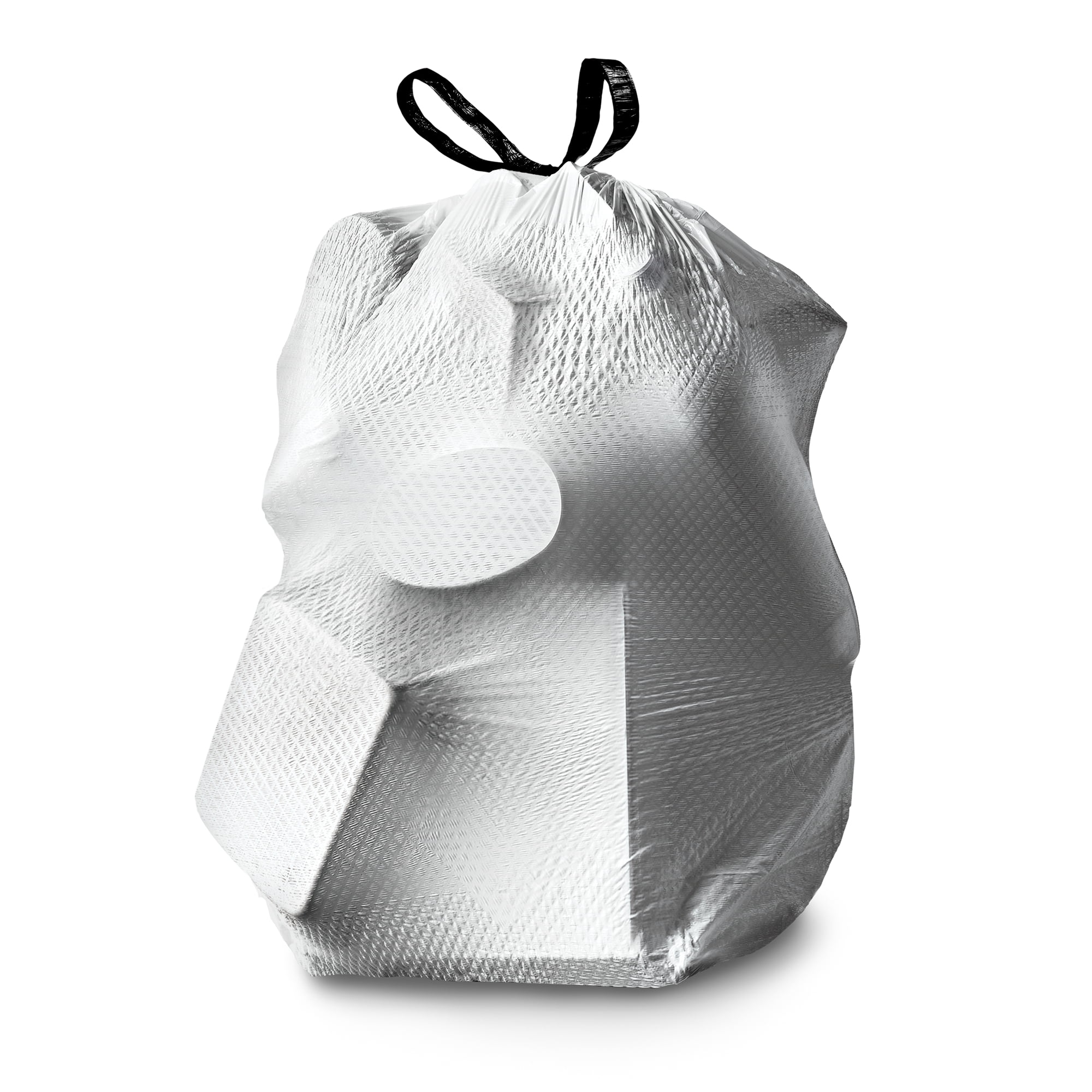 Glad 78526 Kitchen Drawstring Trash Bag 13 Gallon, White/Black, Tall,  Regular, (100 per Box, 4