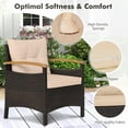 thumbnail image 6 of Barara King Outdoor Patio Furniture Sets, Conversation Set,3 Pieces Patio Rattan Furniture Set with Removable Cushions-Beige, 6 of 10