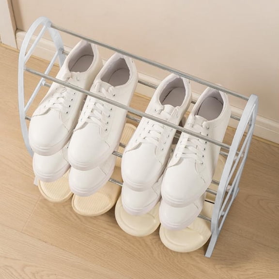 Fmbmuo 4-Tier Shoe Rack - Space-Saving Shoe Organizer for Entryways, Dorms and Small Apartments (Easy to Assemble, white)