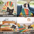 thumbnail image 2 of Yayeee Throw Blanket for Couch Soft Warm 50" x 60" Sofa Chair Bed Decoration, Colorful Black Cat, 2 of 7