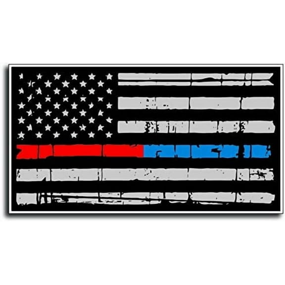20 Pack of Small Sized Thin Blue Line Police Officer BLM American Flag Vinyl Decal Sticker Car Truck 1.3" x 2.5"