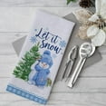 thumbnail image 4 of Winter Let it Snow Snowman Kitchen Dish Towel Set of 2, Blue Snowflakes Chickadee Hand Drying Baking Cooking Cloth, Christmas Tree Pine Cones Holiday Decor Home Decorations 18 x 26 Inch, 4 of 6