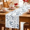 thumbnail image 5 of Blue Botanical Table Runner 70 Inches, Watercolor Spring Floral Summer Leaf Bed Runner Dresser Scarves Tabletop for Indoor Outdoor Parties/Ceremony/Banquet, 13" x 70", 5 of 8