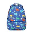 thumbnail image 1 of Dinosaur Student School Backpack for Student Cute Roaring Dino Print with Planets Stars Forest Nature Theme Colorful Design, 1 of 4