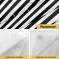thumbnail image 4 of Black White Stripe No Hook Shower Curtain with Snap in Liner, Modern Minimalist Geometric Striped Double-Layer Waterproof Fabric Shower Curtains for Bathroom Hotel Bathtub, Mesh Top & Long 72"x84", 4 of 9