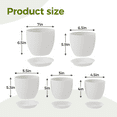 thumbnail image 4 of JF Plant Pots Indoor planter 5 Pack flower pots for plants planters with Drainage Holes Large Planter Pots for Indoor Plants Outdoor Plant Pot 4.5/5/5.5/6.3/7 Inches (White), 4 of 6