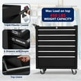 thumbnail image 4 of Tool Box, Rolling Tool Chest 6-Drawer Rolling Tool Chest Locking System, Lockable Wheels & Sliding Drawers, 24 inch Heavy-Duty Tool Storage Cabinet Portable Tool Cabinet Organizer for Garage Workshop, 4 of 8