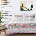 thumbnail image 3 of 3 Piece Summer Starfish Pink Duvet Cover Set Twin Size, Microfiber Comforter/Quilt Cover with Corner Ties and 2 Pillowcases, Beach Coral Conch Coastal All Season Soft Bedding with Zipper Closure, 3 of 8
