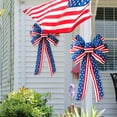 thumbnail image 6 of 2pcs Large Patriotic 4th of July Fabric Decor Bow, Red White Blue Star & Stripe Wreath Bow, Indoor Outdoor Front Door Tree Topper Ornament for Independence Day, Memorial Day and Veteran’s Day, 6 of 7