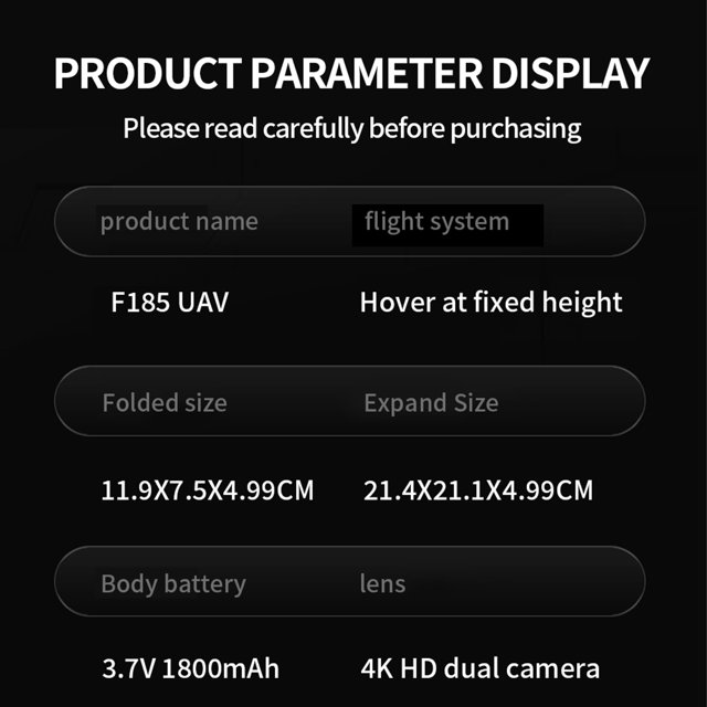 LS/RC F185 Pro WiFi Altitude Hold Control remoto Quadcopter 4K Cámara RC Drone Sywqhk libre de BPA