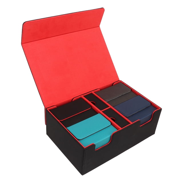 Estuche para guardar cartas de 400 Plus, multifuncional, de piel sintética, con cierre magnético, caja para guardar cartas Commander