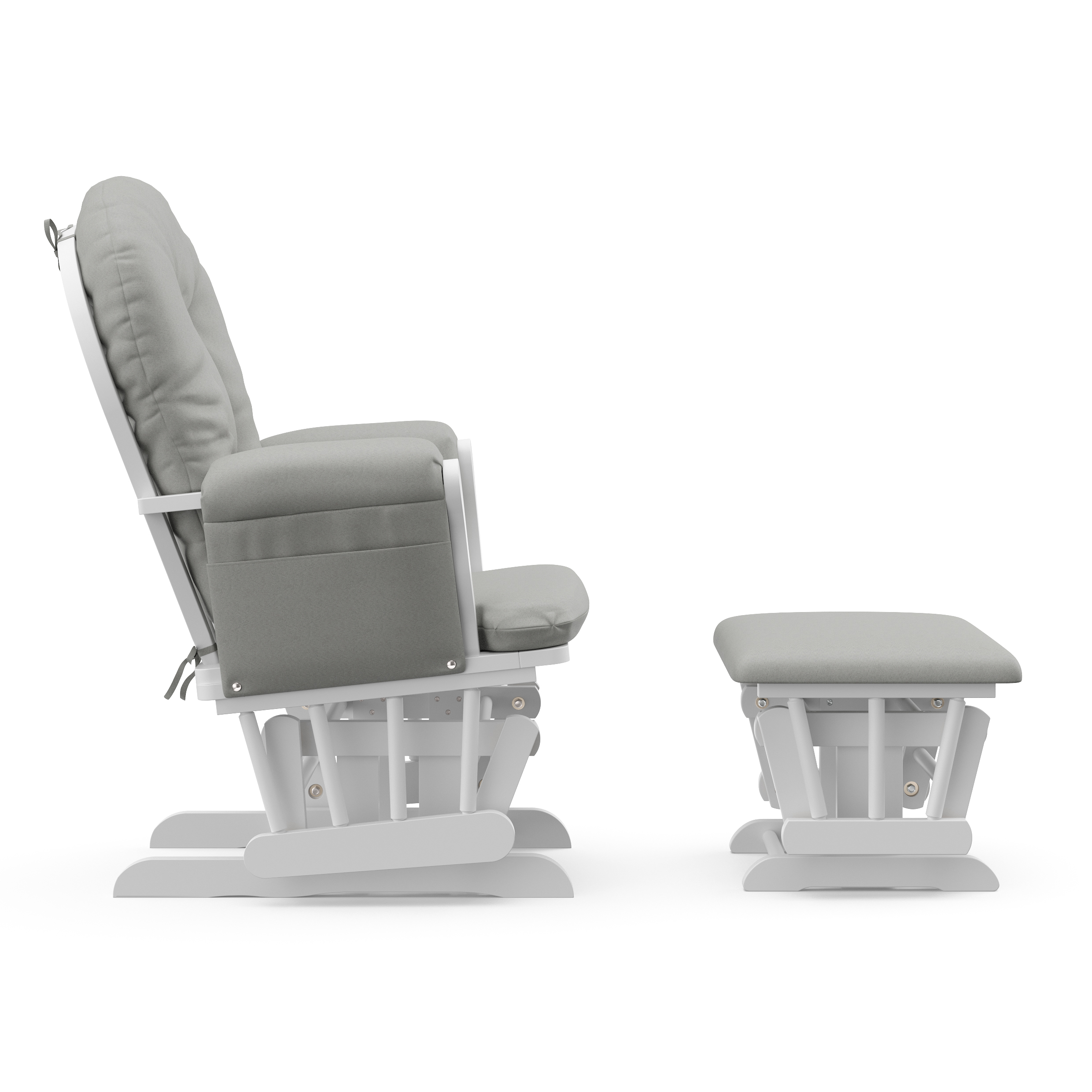 Storkcraft Hoop Glider and Ottoman, White and Light Gray photo 4