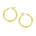 thumbnail image 1 of 14k Yellow Gold Diamond Cut Hoop Earrings (20mm), 1 of 2