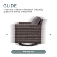 thumbnail image 4 of Opohoro 7 Pieces Patio Furniture Set, Outdoor Sectional Conversation Set with Swivel Rocking Chairs, Sofa, Coffee Table, Side Table & Ottomans, Gray Wicker with Gray Cushions, 4 of 12