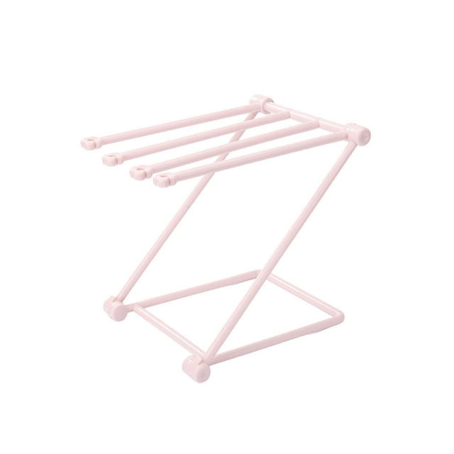 Folding Fabric Towel Rack for Kitchen Countertop - 4 Bar Vertical Storage for Towels & Rags, Space Saving & Quick Drying Organization